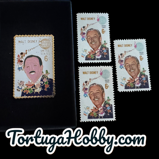 1985 Stamp Pin Collection - Walt DISNEY Includes 3 Original 1968 Postage Stamps