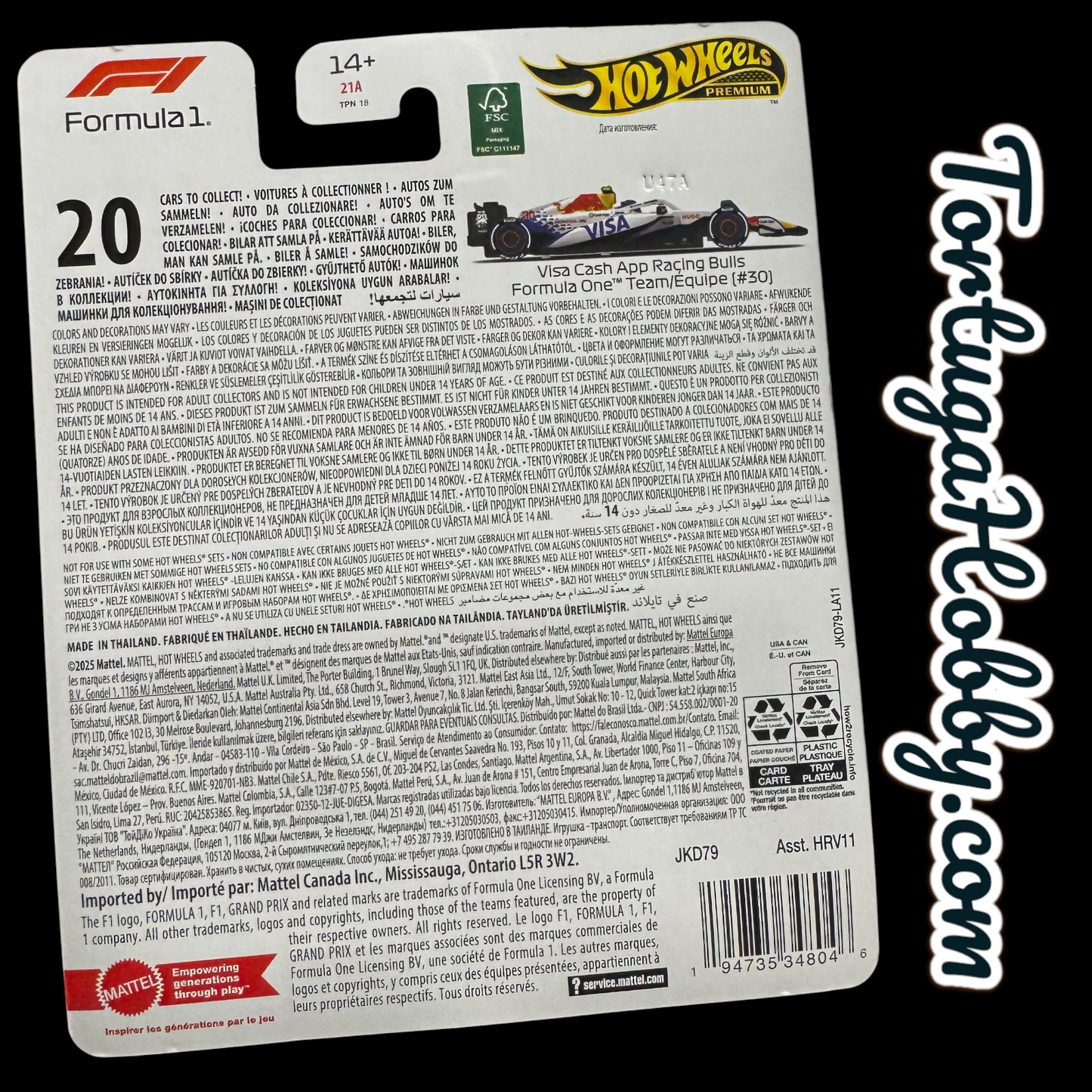 2025 Hot Wheels Premium Visa Cash App Racing Bulls Formula 1® Team #30