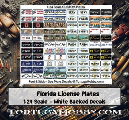 Custom 1:18/1:24 License Plates in Your Favorite State - Get 30+ License Plates