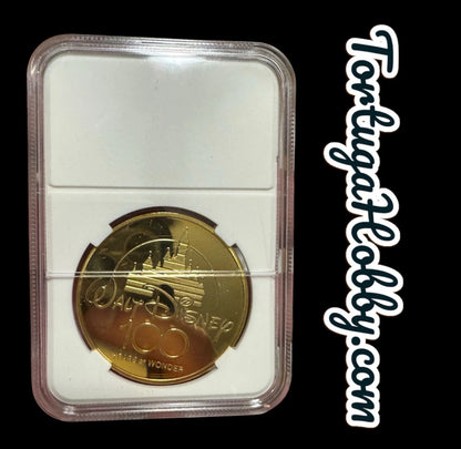 DISNEY Mickey Mouse Gold Plated Coin - Collectors & Disney Fans