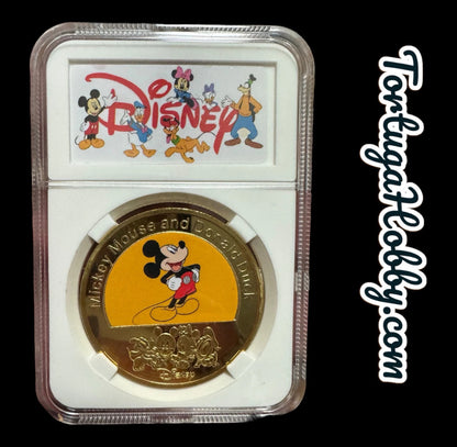 DISNEY Mickey Mouse Gold Plated Coin - Collectors & Disney Fans