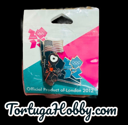 2012 - LOCOG London Olympics Official Logo w/ United States Flag Pin Pinback