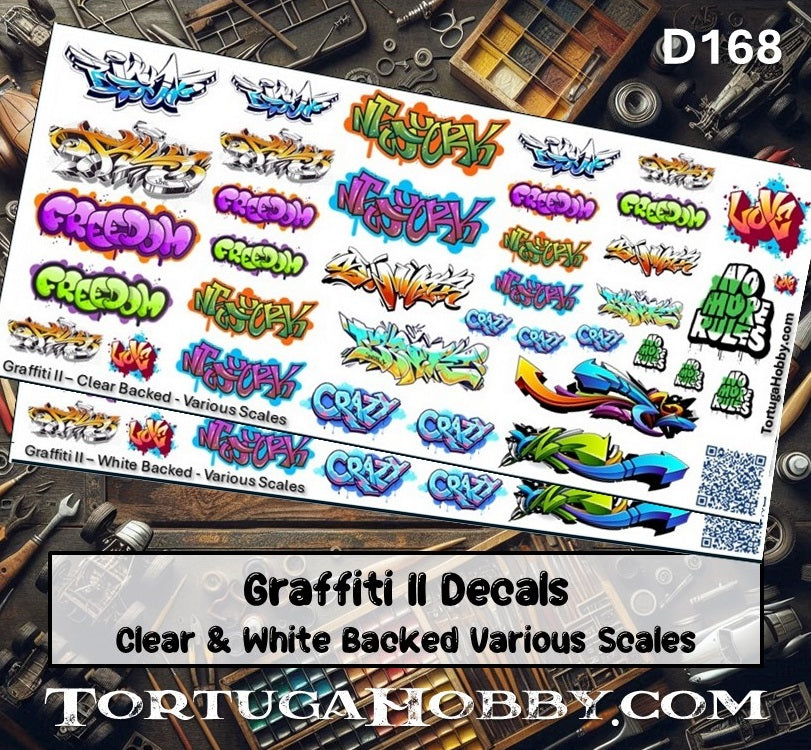 Graffiti Decals - HO Scale - For Dioramas, Train Layouts, Models & More