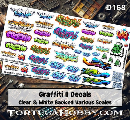 Graffiti Decals - HO Scale - For Dioramas, Train Layouts, Models & More