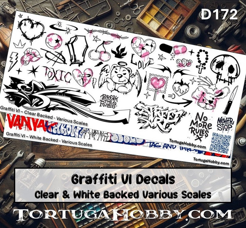 Graffiti Decals - HO Scale - For Dioramas, Train Layouts, Models & More