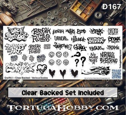 Graffiti Decals - HO Scale - For Dioramas, Train Layouts, Models & More
