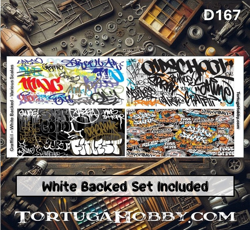 Graffiti Decals - HO Scale - For Dioramas, Train Layouts, Models & More
