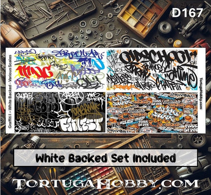 Graffiti Decals - HO Scale - For Dioramas, Train Layouts, Models & More