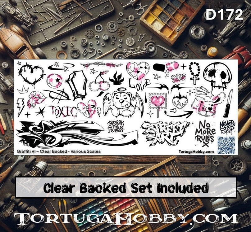 Graffiti Decals - HO Scale - For Dioramas, Train Layouts, Models & More