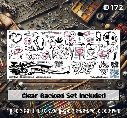 Graffiti Decals - HO Scale - For Dioramas, Train Layouts, Models & More
