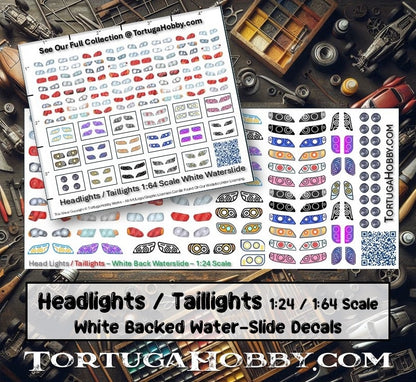 Headlights & Taillights - Waterslide Model Decals