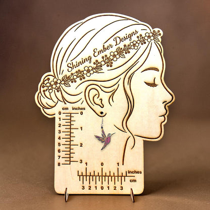 Hand-Painted Hummingbird Wood Earrings