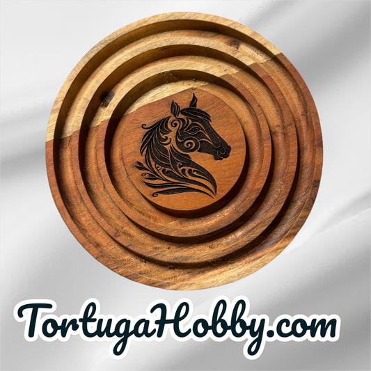 Wood Trivet Laser Engraved Trivet - Beautiful Horse Engraved In Center.