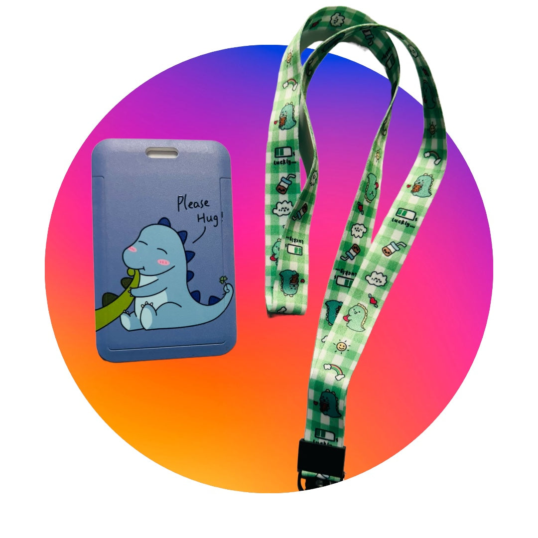 Lanyards - Cartoon Animal Dinosaur Lanyard / ID Badge Holder