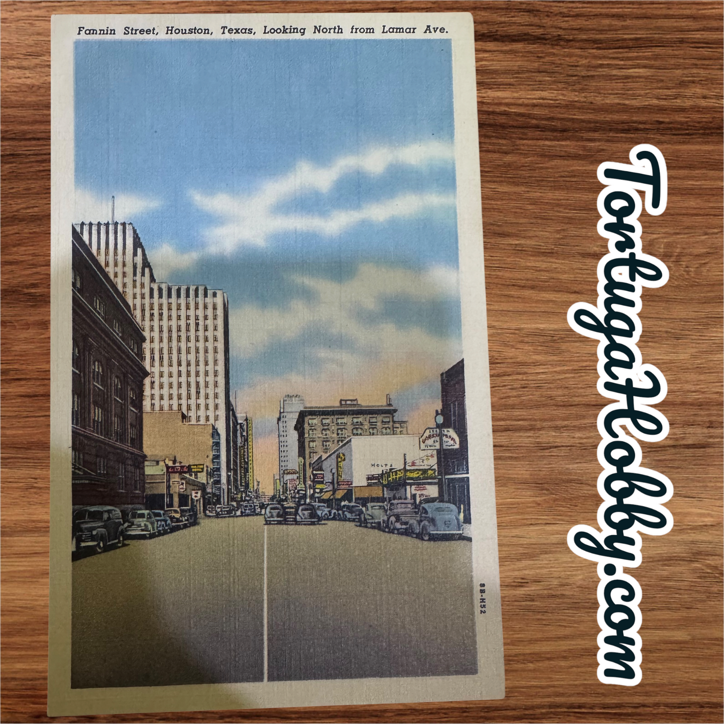 1938 - Fannin Street in Houston, Texas - Post Card 8B-H52