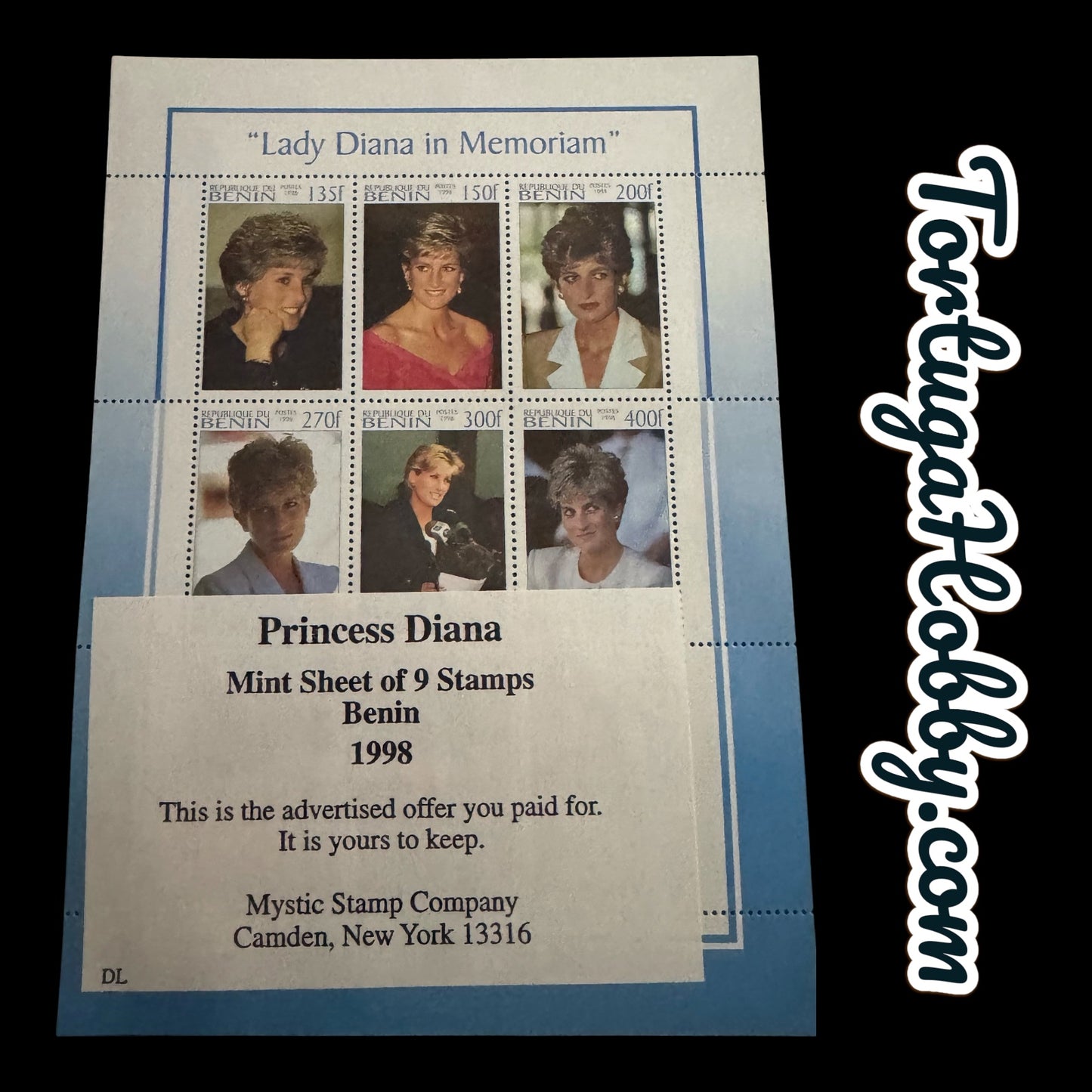 1998 - Lady Diana In Memoriam - Republic Of Benin - Uncut Sheet