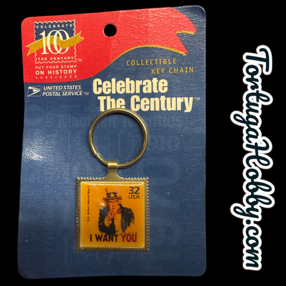 1998 - 32 Cent Stamp "I Want You" Celebrate The Century Keychain & Pin USPS