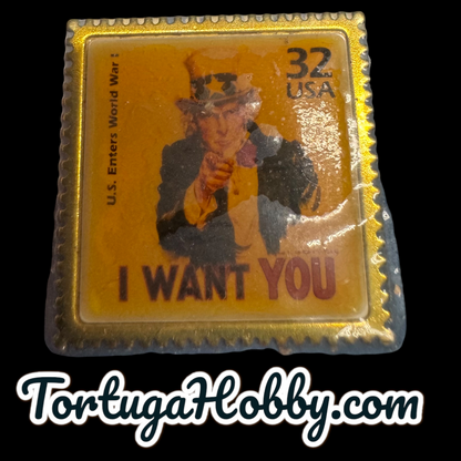 1998 - 32 Cent Stamp "I Want You" Celebrate The Century Keychain & Pin USPS