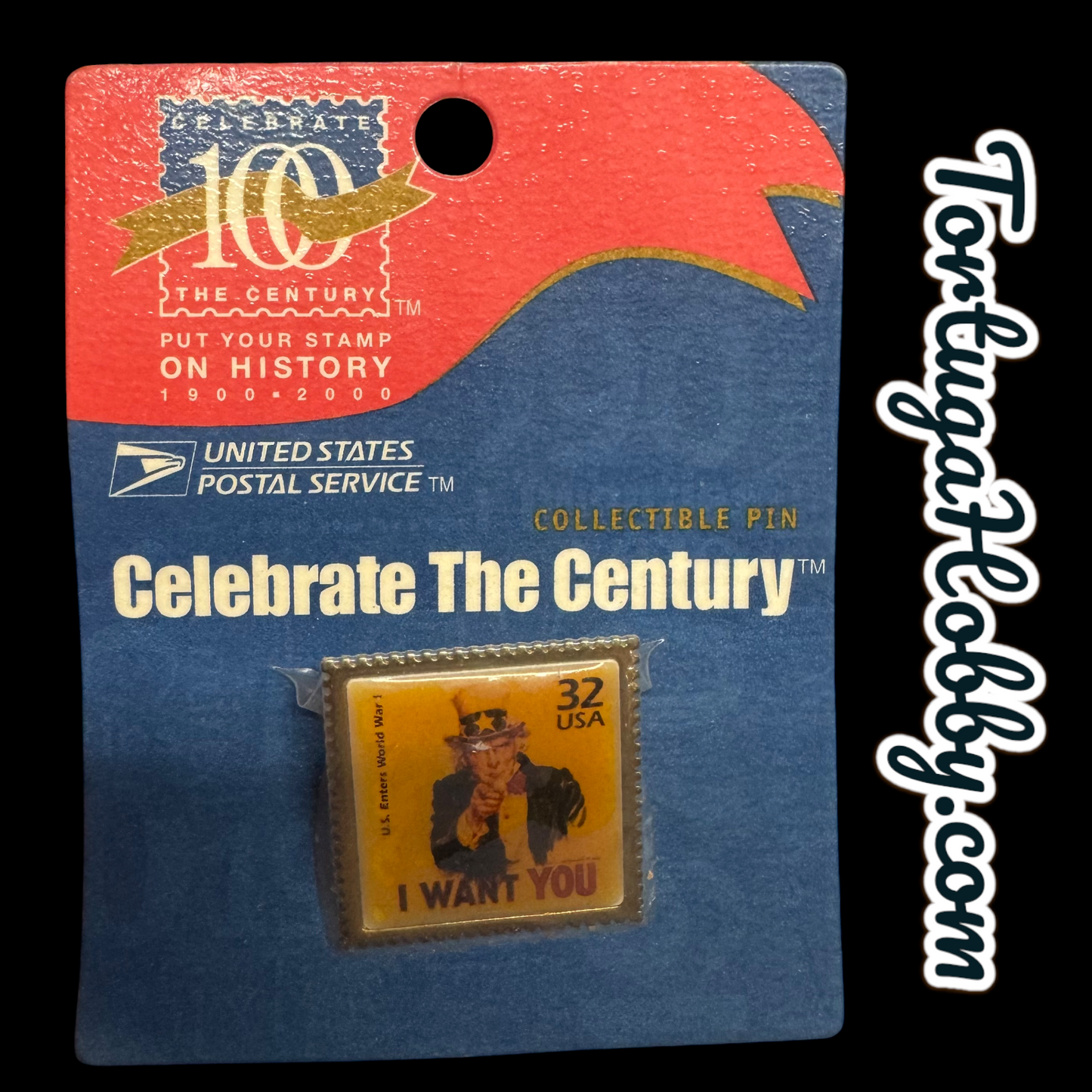 1998 - 32 Cent Stamp "I Want You" Celebrate The Century Keychain & Pin USPS