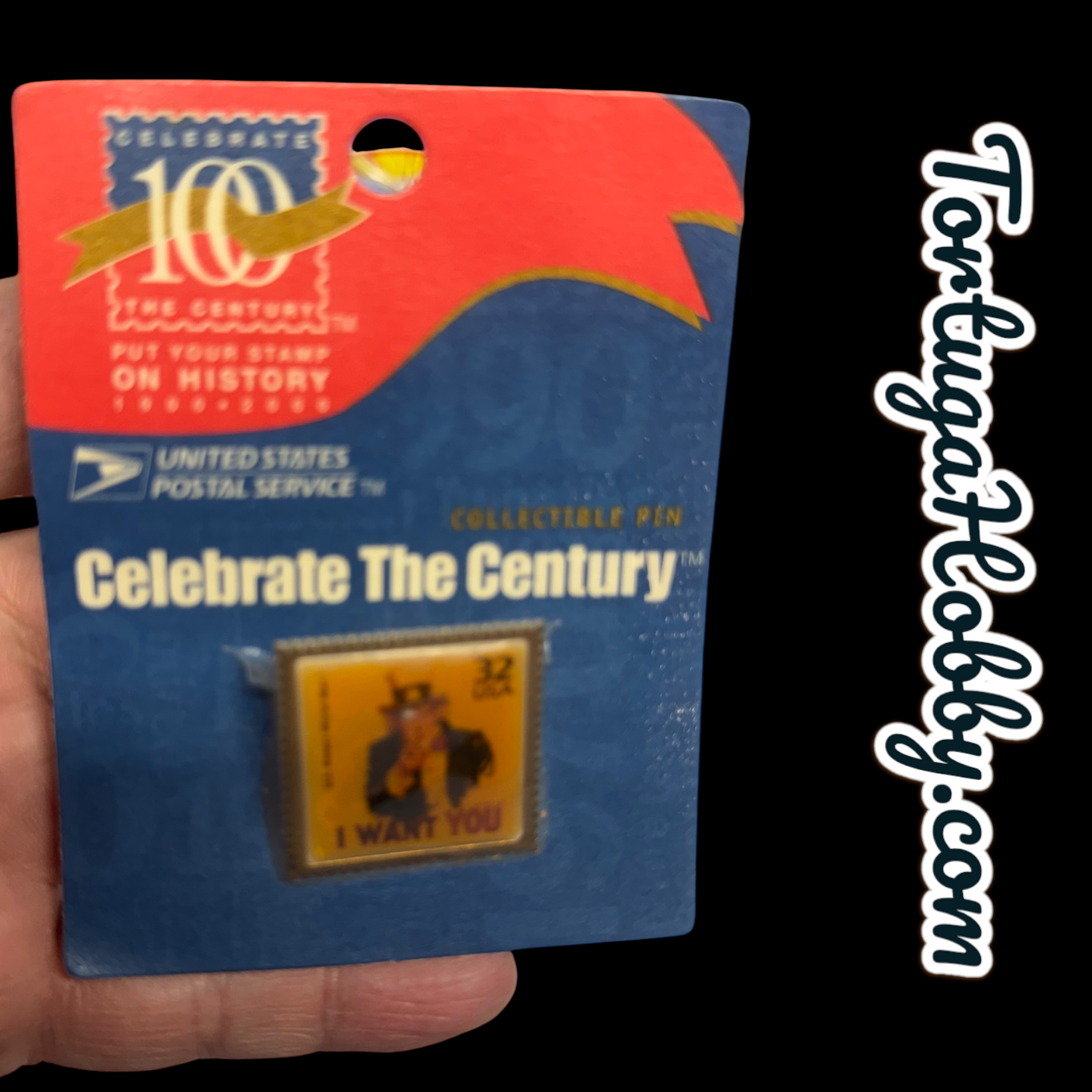 1998 - 32 Cent Stamp "I Want You" Celebrate The Century Keychain & Pin USPS