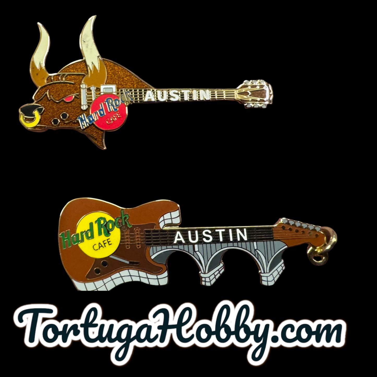 2002 - Hard Rock Cafe - Longhorn Bull Guitar And Austin Richard Congress Bridge