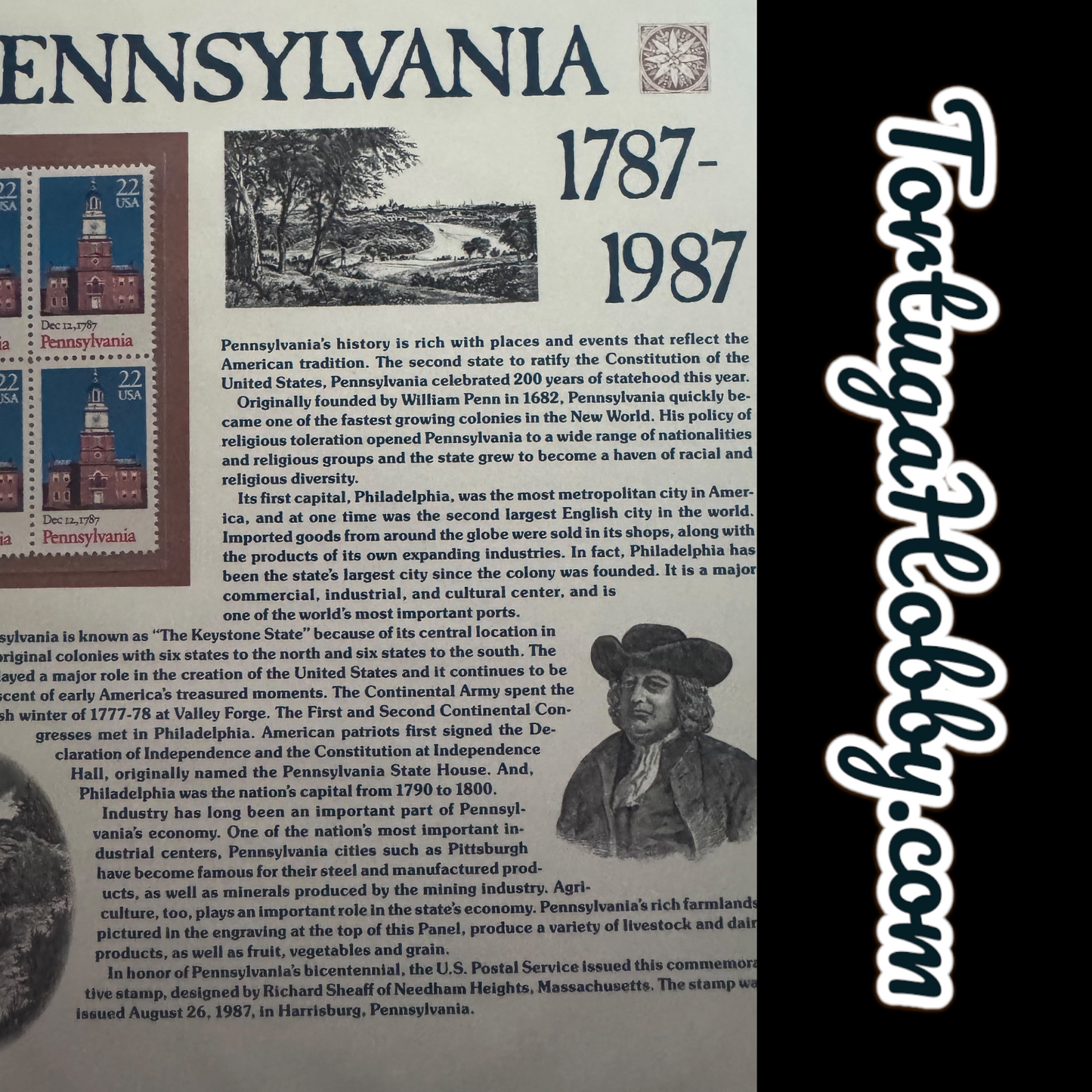 1987 - American Commemoratives - Pennsylvania - 1787-1987