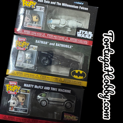 2025 - Bitty Pop! - Batmobile, Delorean And Millennium Falcon - 3 Pop Set