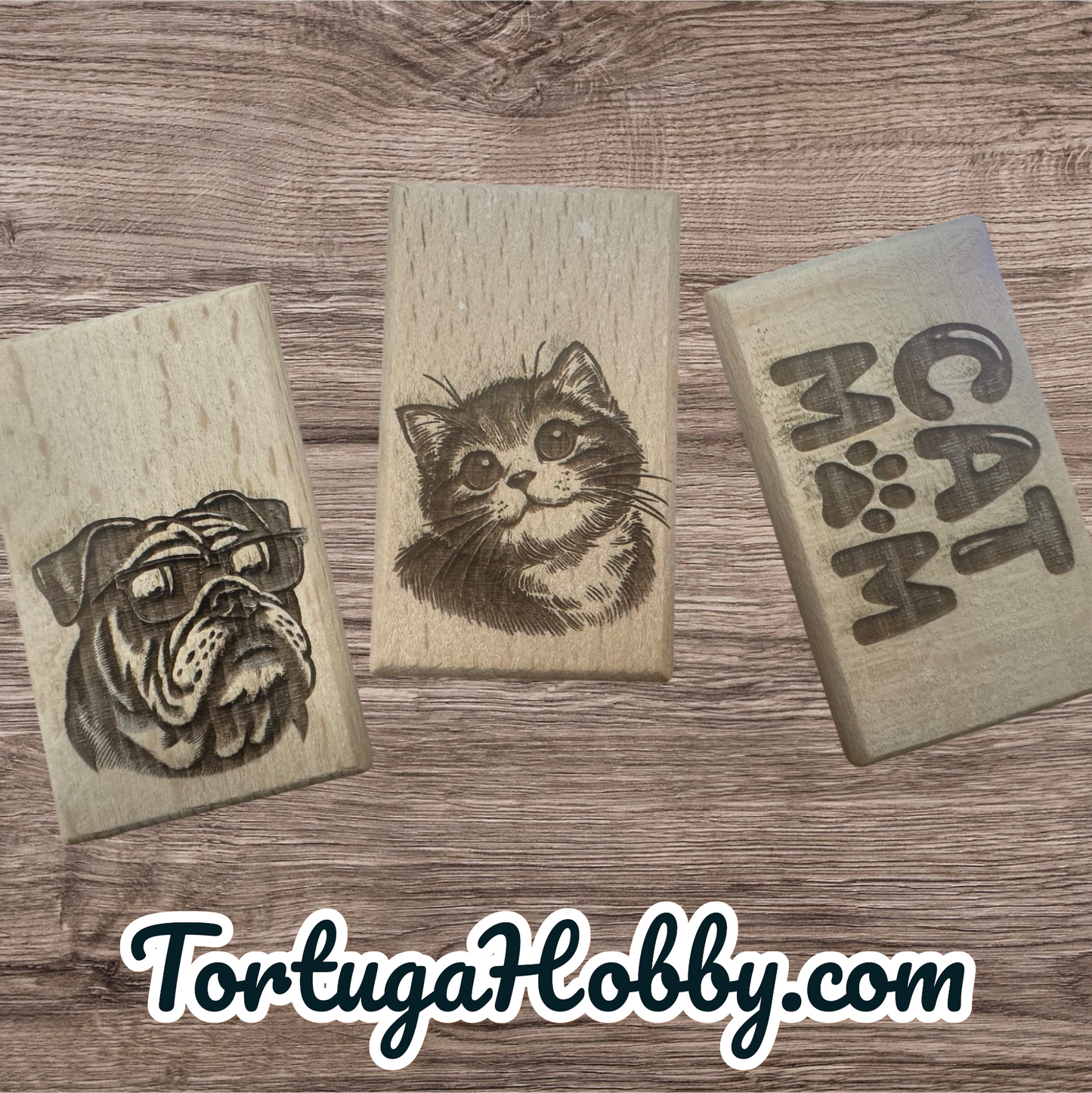 Wood Engraved Keychains - Your Custom Design or Logo