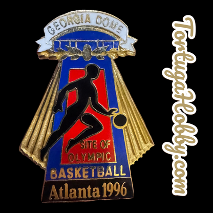 1996 Atlanta Centennial Official Olympic Pin - Georgia Dome Basketball
