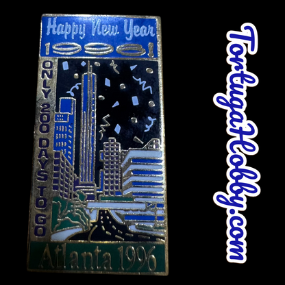 1996 Atlanta Centennial Official Olympic New Years Pin & Welcome To Georgia