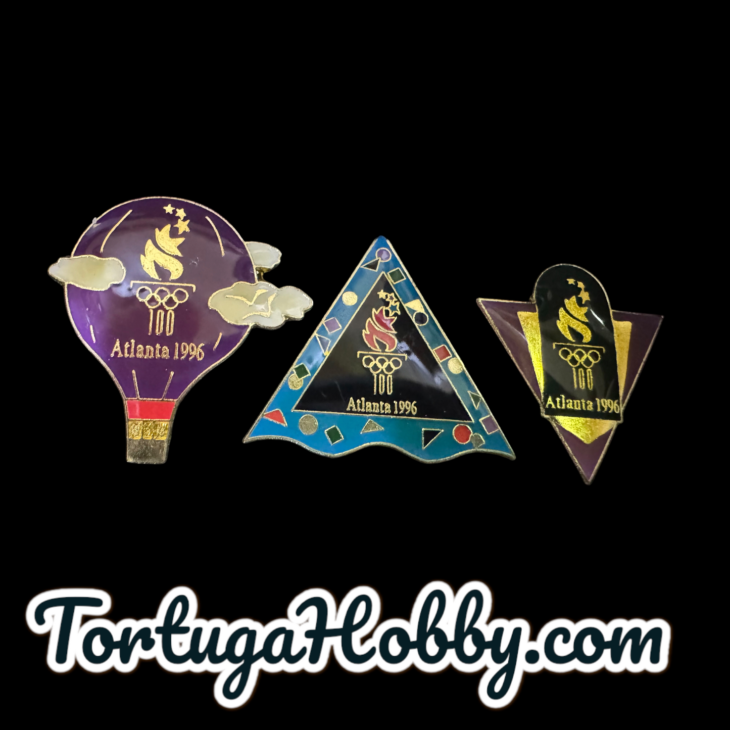 1996 Atlanta Centennial Official Olympic Pins - Includes all 3