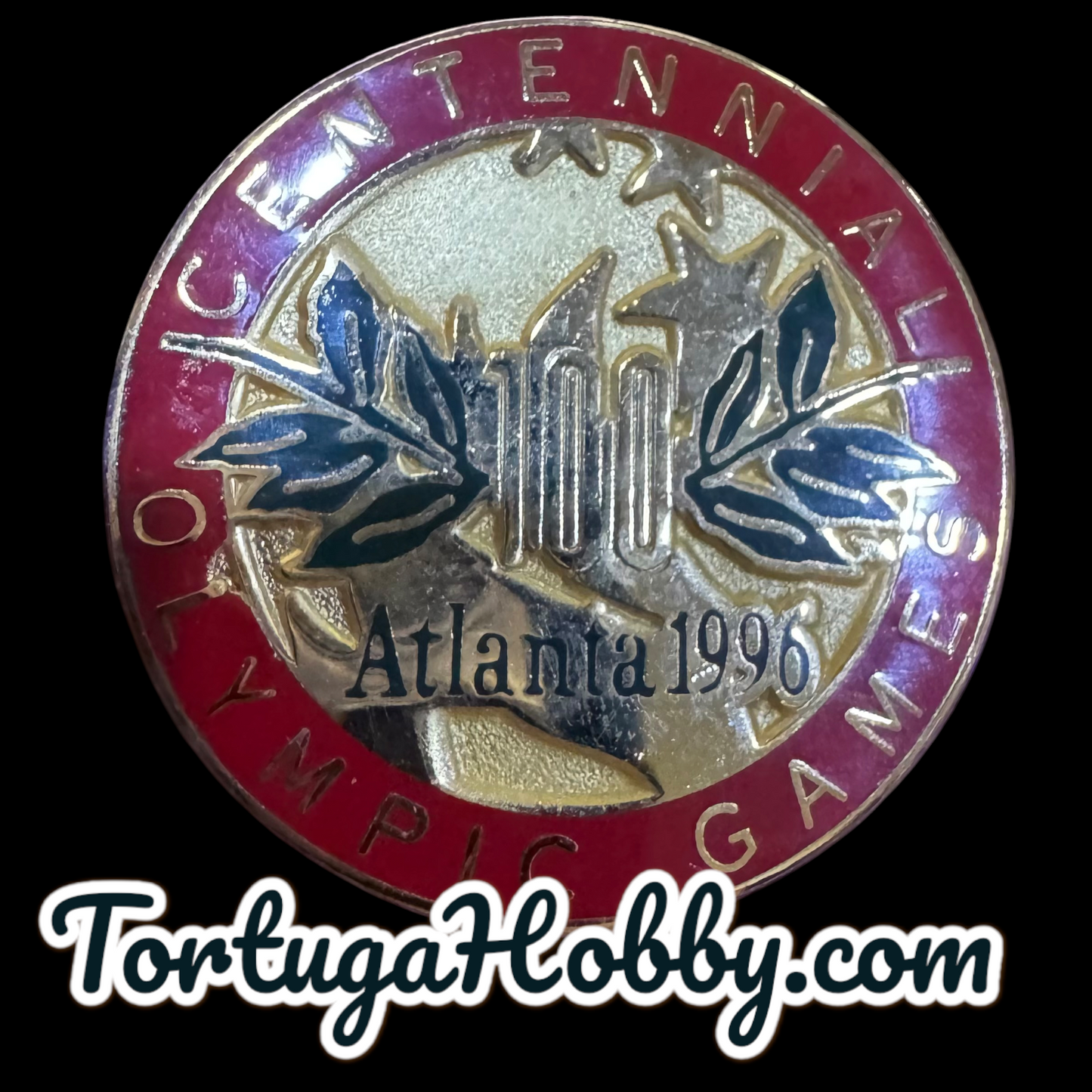 1996 Atlanta Centennial Official Olympic Round Pin