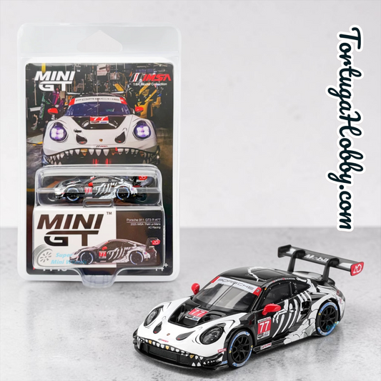 Mini GT 1:64 Porsche 911 GT3 R #77 AO Racing 2025 IMSA Petit Le Mans #1143