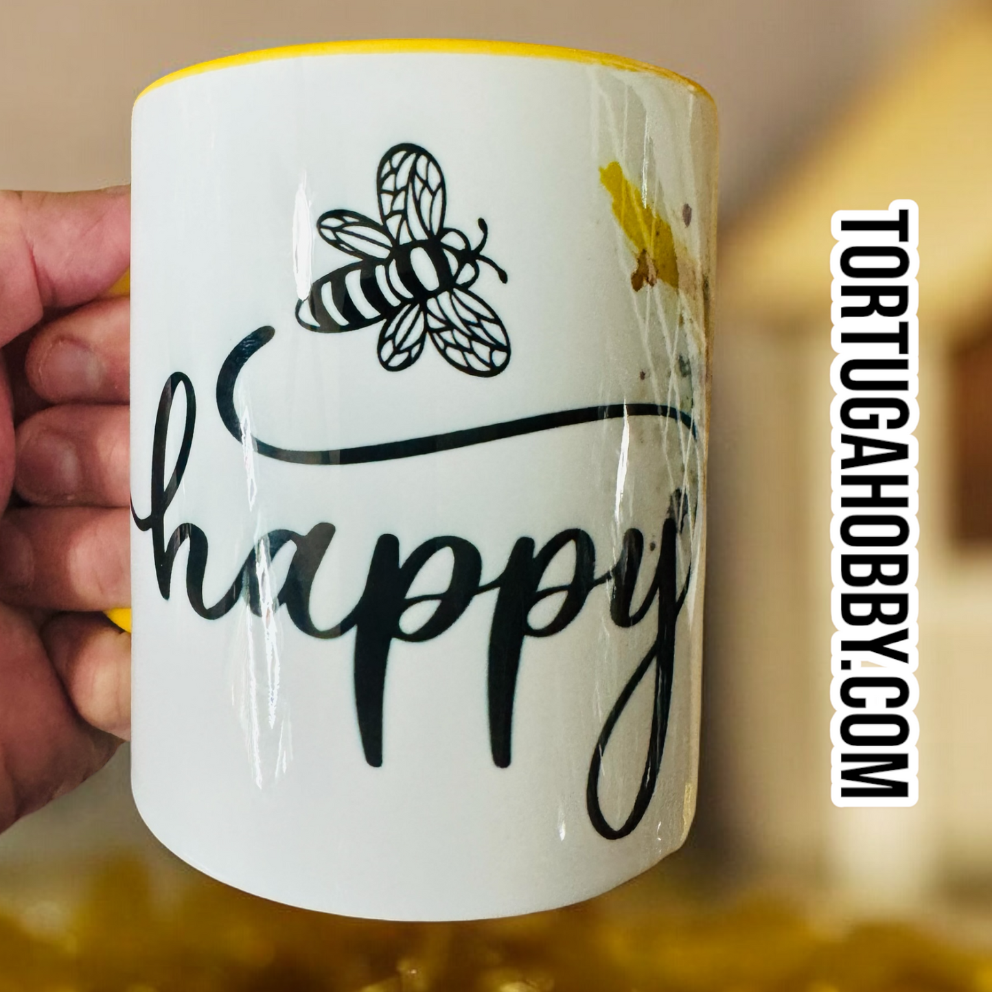 Coffee Mug - Bee Happy - Watercolor Artistic Cup