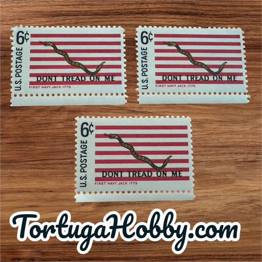 1968 - 6-cent "First Navy Jack" American Flag Series - 3 Stamps