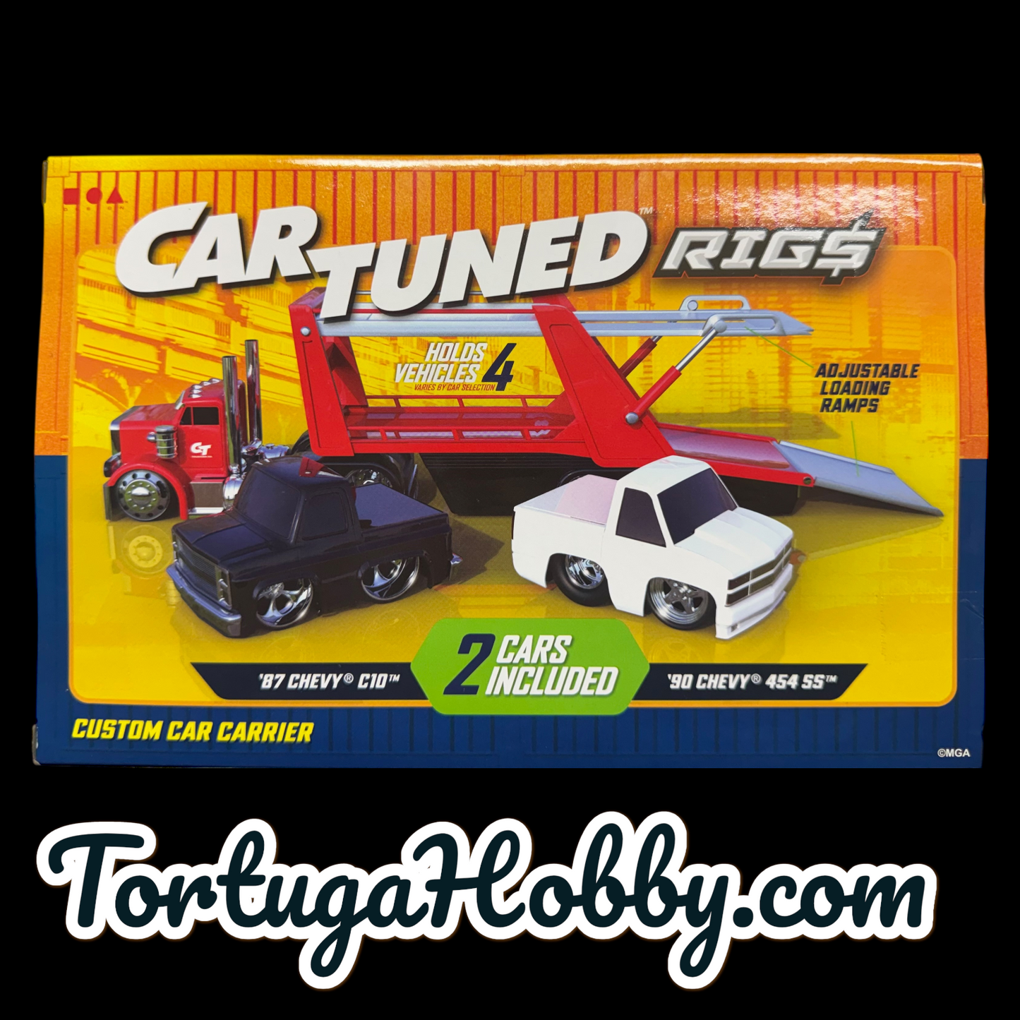 2025 - Car Tuned RIGS Custom Car Carrier With Two Car & 2 ‘87 Chevy C10