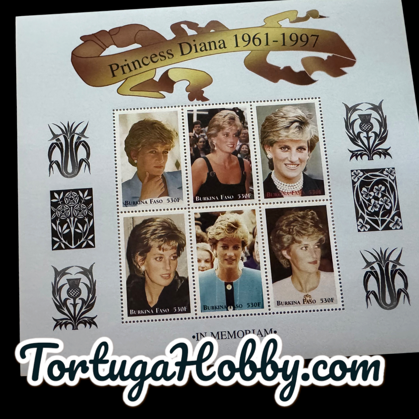 1997 - Commemorative Souvenir Postage Stamp Sheet - Burkina Faso Princess Diana