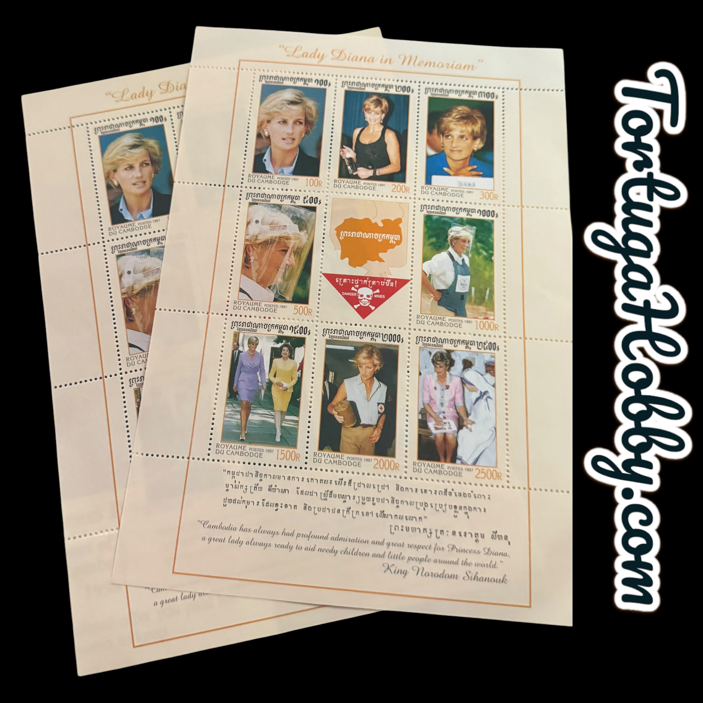 1997 - Commemorative Souvenir Postage Stamp Sheet -  “Lady Diana in Memoriam”