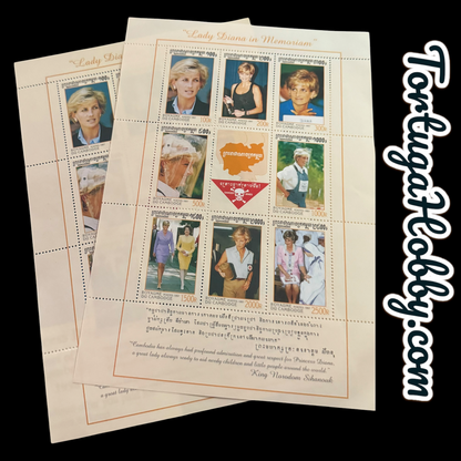 1997 - Commemorative Souvenir Postage Stamp Sheet -  “Lady Diana in Memoriam”