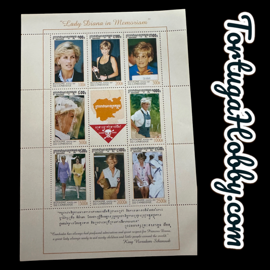 1997 - Commemorative Souvenir Postage Stamp Sheet -  “Lady Diana in Memoriam”