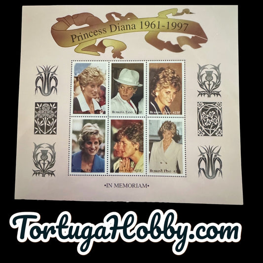 1997 - Commemorative Postage Stamp Sheet - Issued By Burkina Faso Princess Diana