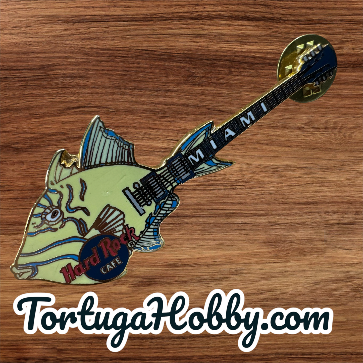 1999 - Vintage Hard Rock Cafe - Miami - Fish Guitar 2 Pin Set - Limited Edition