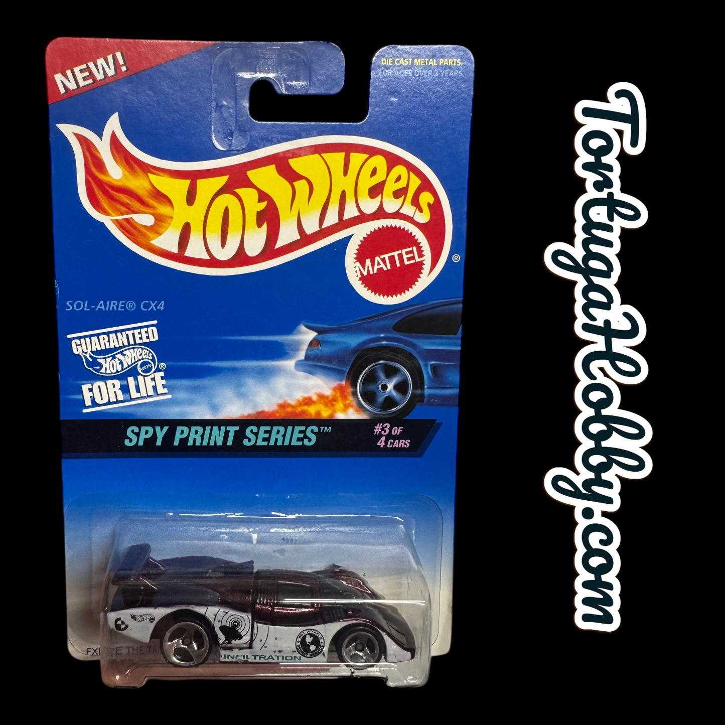 1997 - Hot Wheels Mainline Spy Print Series #555 Sol-Aire CX4 - Burgundy