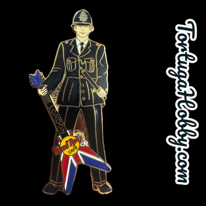 2002 - Hard Rock Cafe - London - Bobby Police Man Union Jack Flying V Guitar