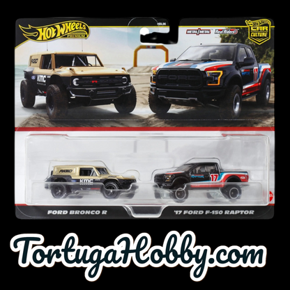 2025 - Hot Wheels Premium Car Culture 2-Pack Ford Bronco R & '17 Ford F-150 Raptor