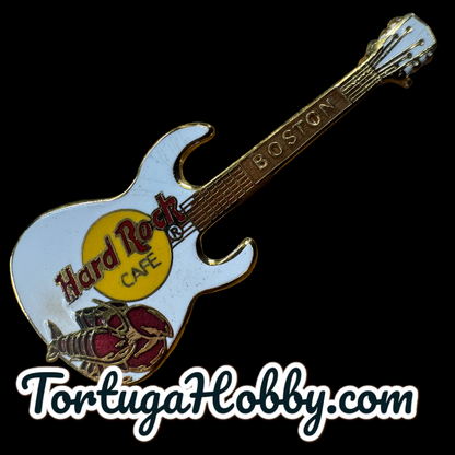 2014 - Hard Rock Cafe - Boston - White Guitar Guitar 🎸 With 🦞 Lobster
