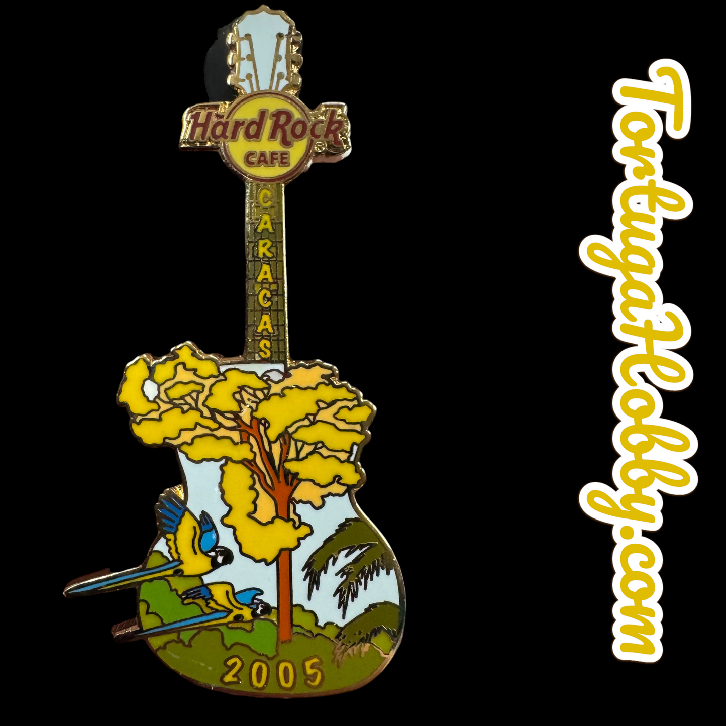 2005 - Hard Rock Cafe - Caracas - Yellow Guitar 🎸 With 🦜 Macaws