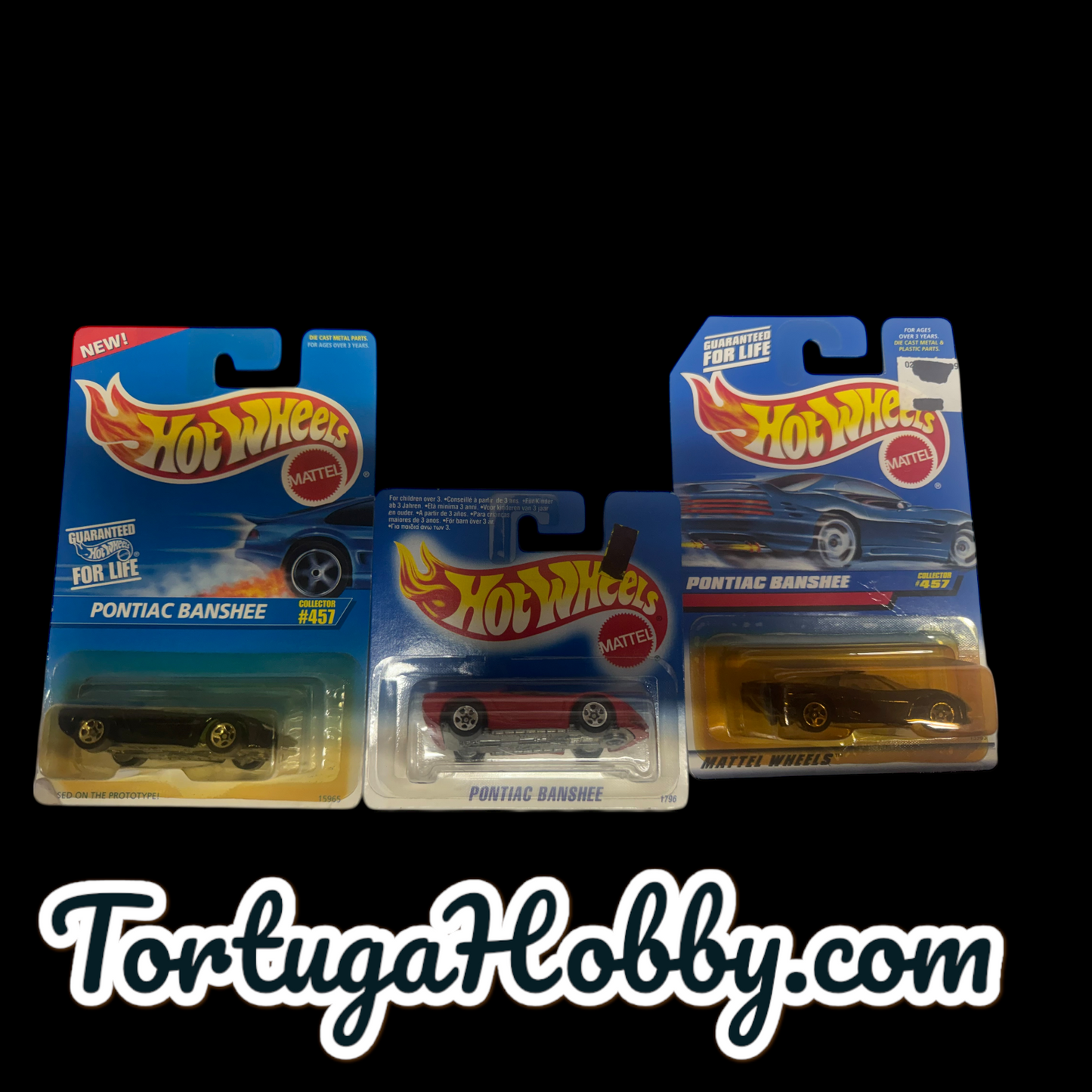 1996 - Hot Wheels - Pontiac Banshees - Mainline - 3 Cars Included.