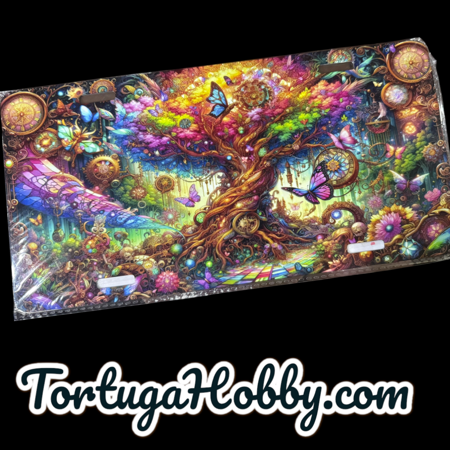 Tree Of Life - Butterflies - Aluminum License / Vanity Plate For Car Fanatics!