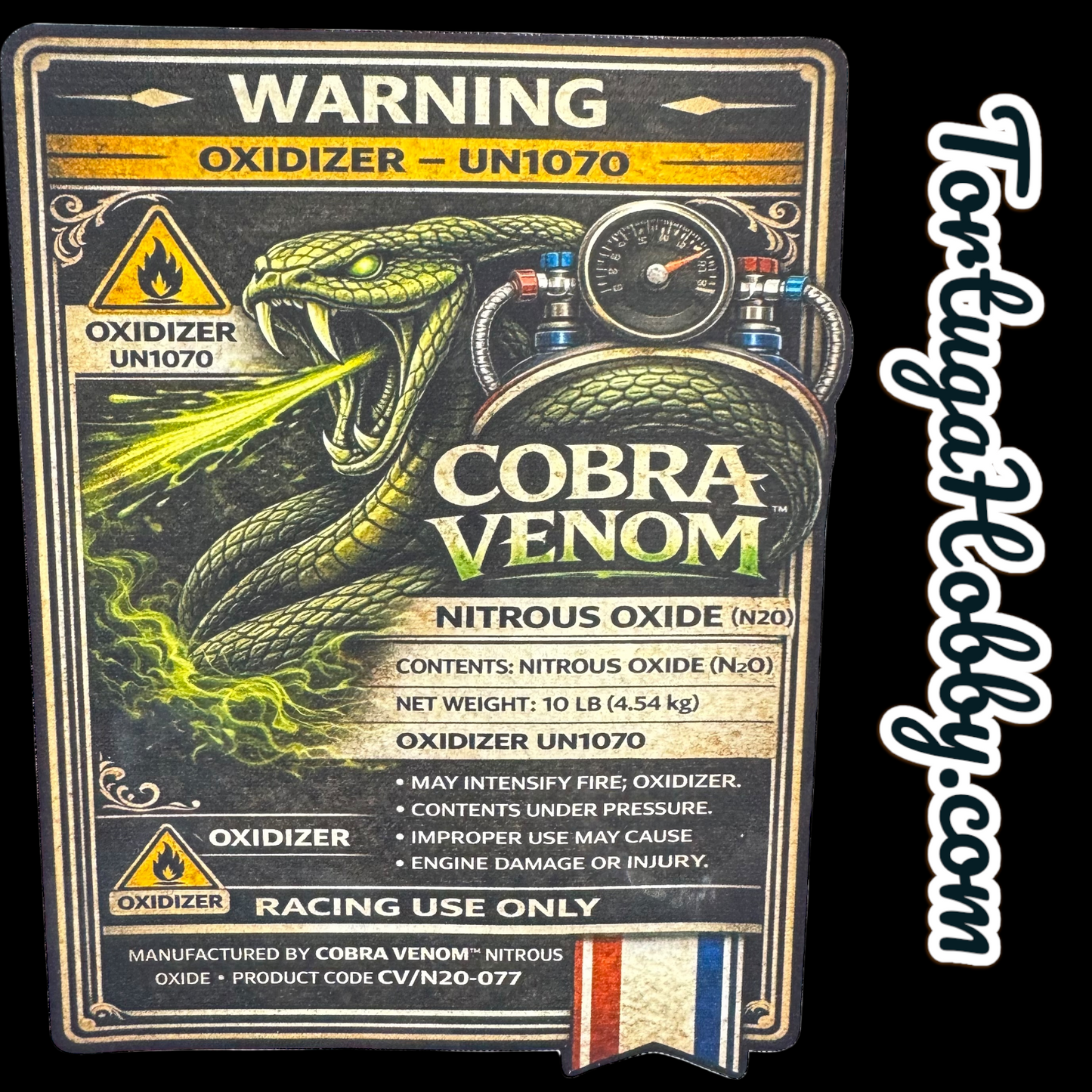 Cobra Venom NOS Bottle Nitrous Oxide Racing Label Decals Stickers